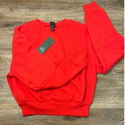 Wild Fable Sweatshirt Womens Medium Black Crew Neck Cropped Sweatshirt A1065