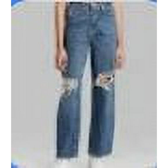 Wild Fable Ladies Blue Jeans, Super High-rise Baggy Distressed, Size 0