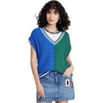 Wild Fable Women's Oversized Sweater Vest -, Navy/Green Spliced, Medium :  : Clothing, Shoes & Accessories