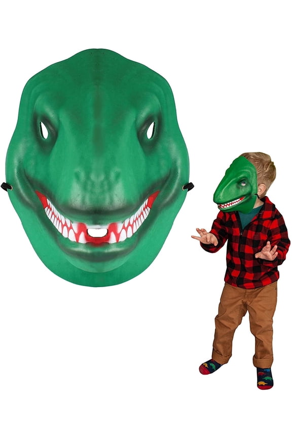 Wild Faces - T-Rex Mask by Deluxebase, Foam Animal Face Mask for Kids, Safe EVA Foam Costume Mask, Dinosaur Birthday Party Favors and Supplies