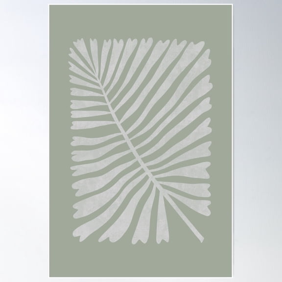 Wild Fern Leaf In Sage Green Poster Wall Art, Modern Wall Decor For Living Room Bedroom, 8x12 UNFRAMED