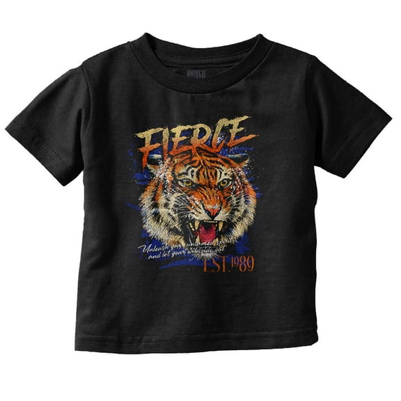 Wild Fierce Untamed Tiger Spirit Toddler Boy Girl T Shirt Infant Toddler Brisco Brands 6M
