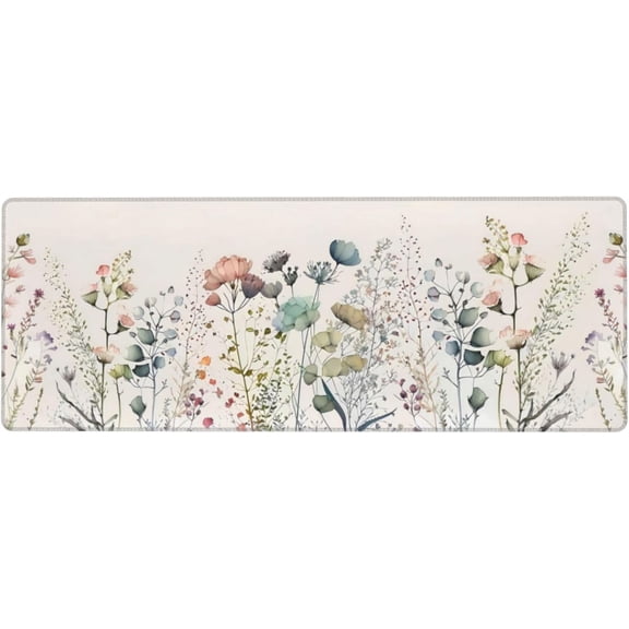 Wild Floral Large Mouse Pad Gaming Desk Mat Anime Non-Slip Rubber Base Big Extended Desk Protector for Home Officeral