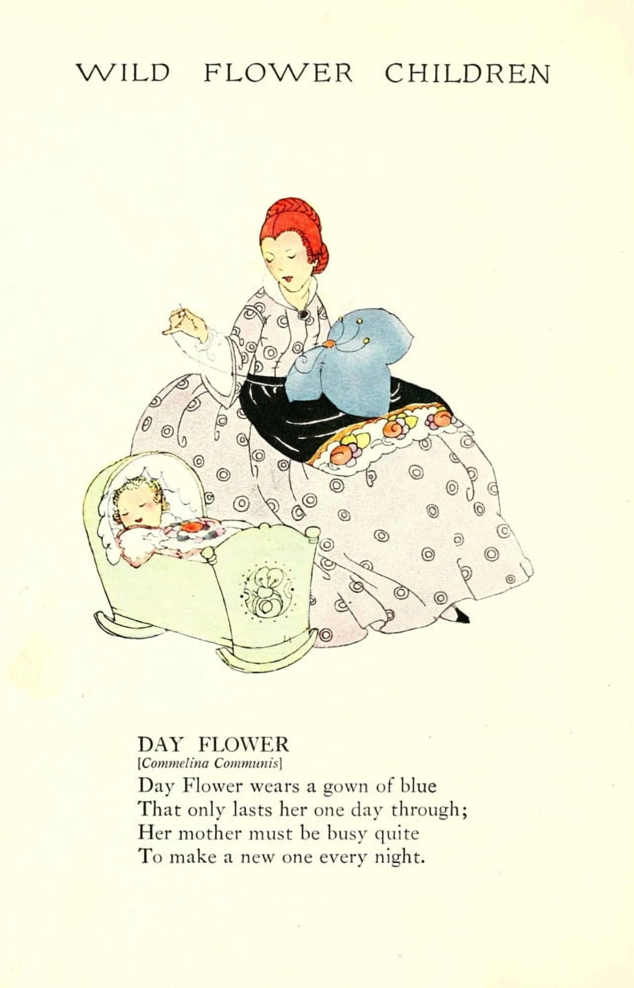 Wild Flower Children c1918 Day Flower Canvas Art - Janet Laura Scott (24 x 36)