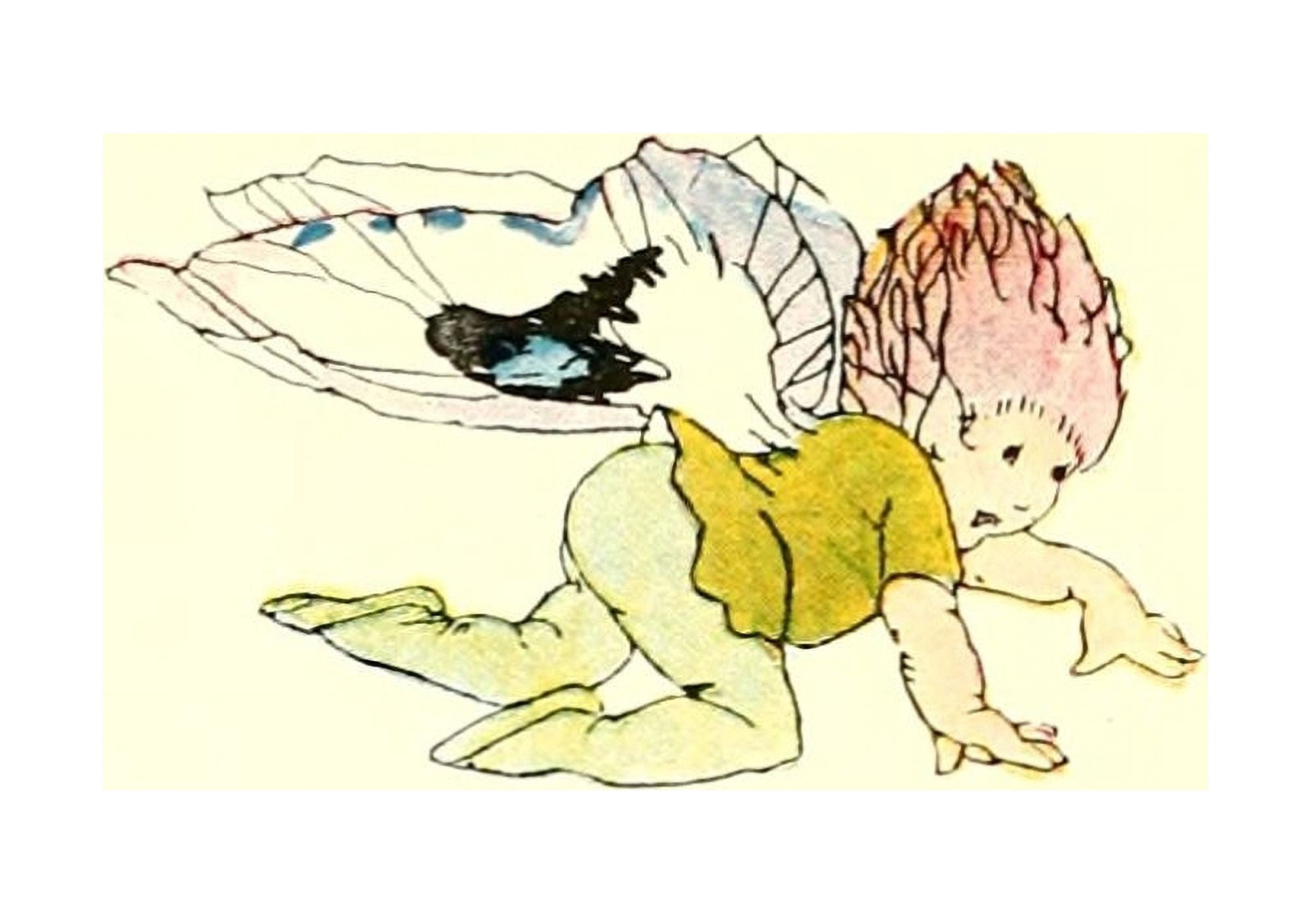 Wild Flower Children c1918 Fairy child Canvas Art - Janet Laura Scott (24 x 36)