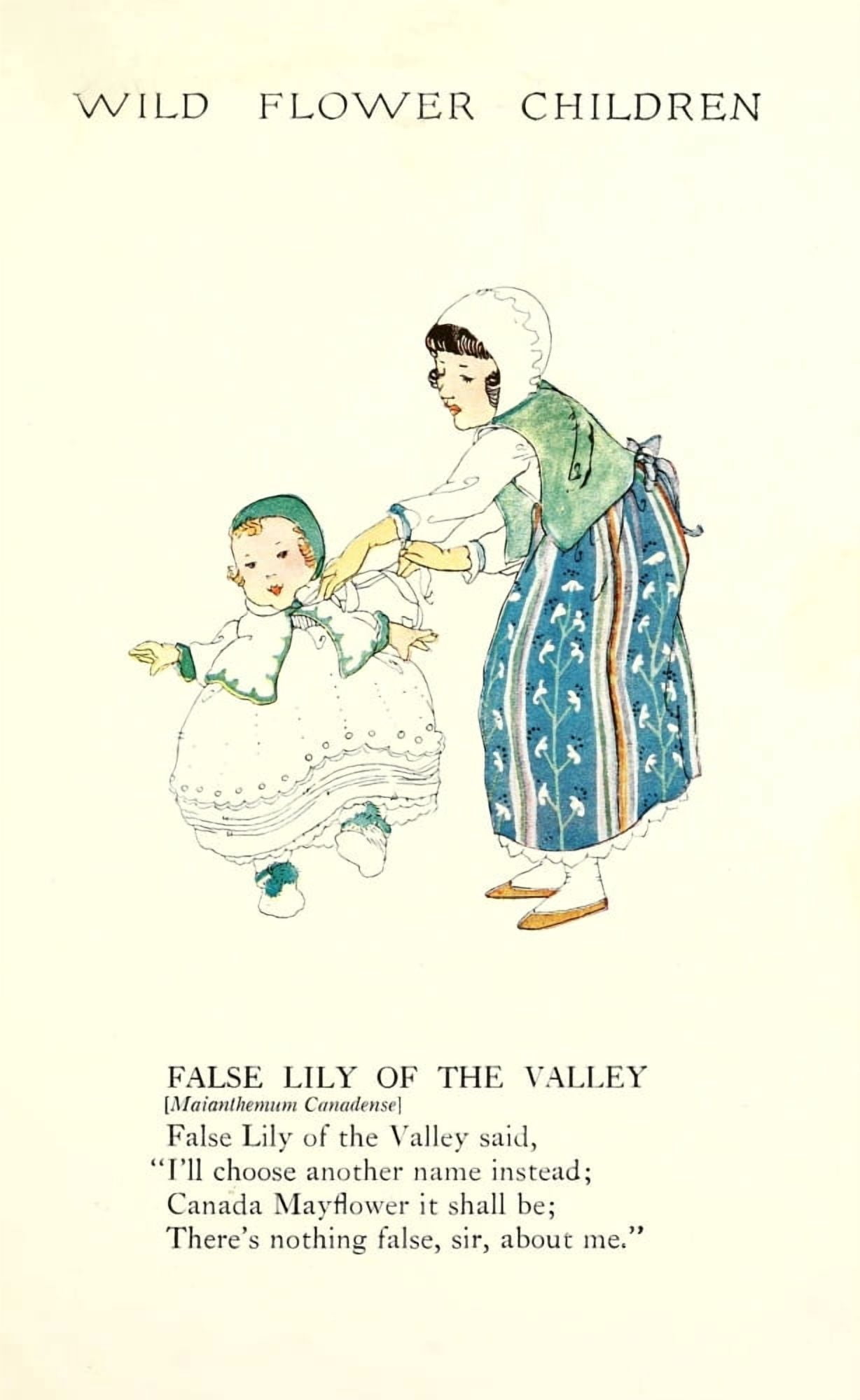 Wild Flower Children c1918 False Lily of the Valley Canvas Art - Janet Laura Scott (24 x 36)