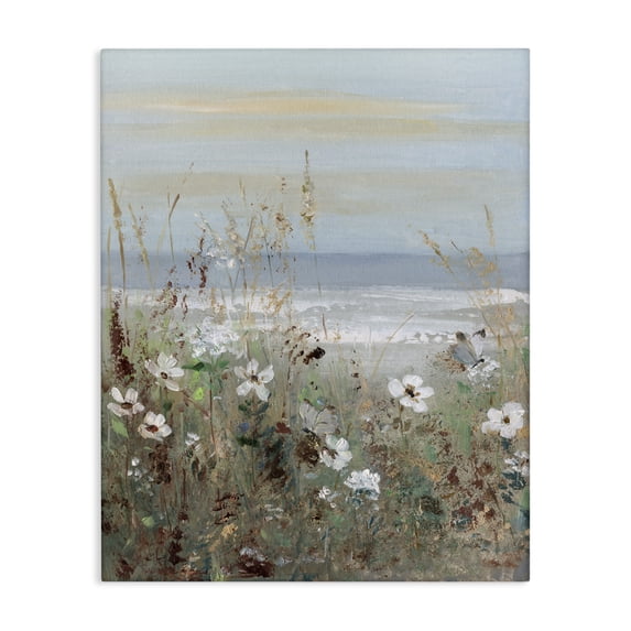Stupell Industries Wild Flower Coastline Painting Canvas Wall Art, design by Sally Swatland, 20 x 16