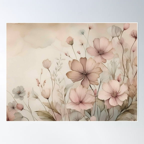 Wild Flower Meadow 1 Poster Wall Art, Modern Wall Decor For Living Room Bedroom, 8x12 UNFRAMED