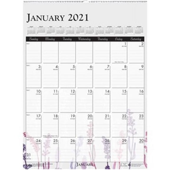 Wild Flower Monthly Wall Calendar
