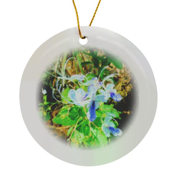 3drose, Wild Flower Pretty, Circle Porcelain Ornament