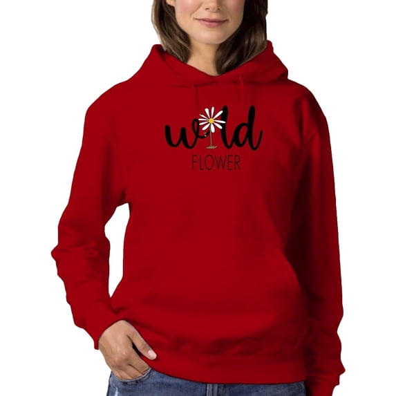 Wild Flower Single Daisy Hoodie Women -Image by Shutterstock, Female 4X-Large