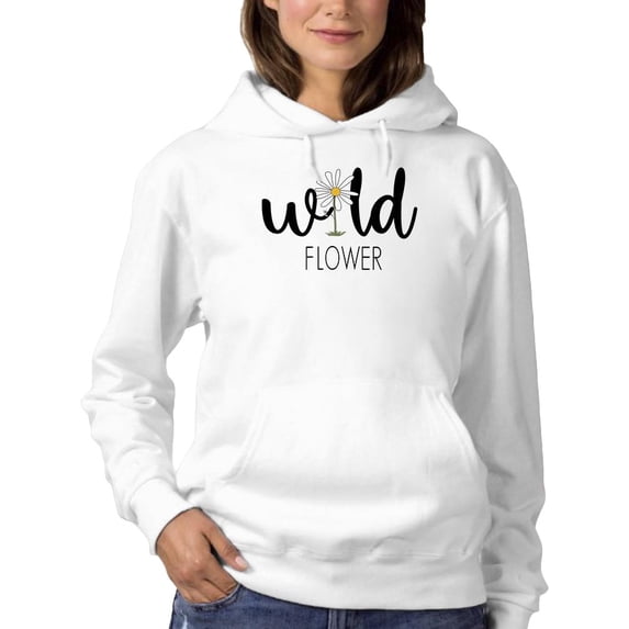 Wild Flower Single Daisy Hoodie Women -Image by Shutterstock, Female 4X-Large