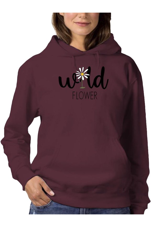 Wild Flower Single Daisy Hoodie Women -Image by Shutterstock, Female XX-Large