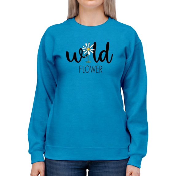 Wild Flower Single Daisy Sweatshirt Women -Image by Shutterstock, Female 5X-Large