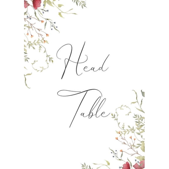 Wild Flower Wedding Table Number Cardss 1-25 Double Sided With Head Table For Reception Event Party Baby Shower Birthday 4x6 Inch