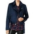 thumbnail image 1 of Wildflower Womens Moto Motorcycle Jacket, Blue, X-Small, 1 of 2