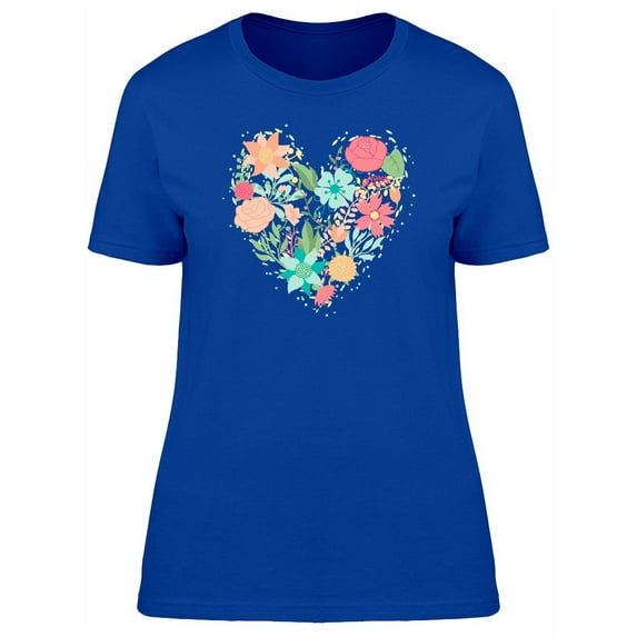 Wild Flowers In Heart Shape T-Shirt Women -Image by Shutterstock, Female XX-Large