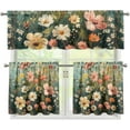 thumbnail image 1 of Wild Flowers Kitchen Curtains Set, Kitchen Curtains and Valances Set European Style Window Valance Set European Style Curtains for Cafe European Style Curtains for Dining Room, 1 of 6