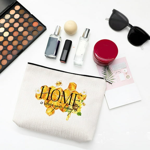 Wild Flowers Makeup Bag Floral Cosmetic Pouch Stylish Travel Organizer for Women Girls Birthday Present