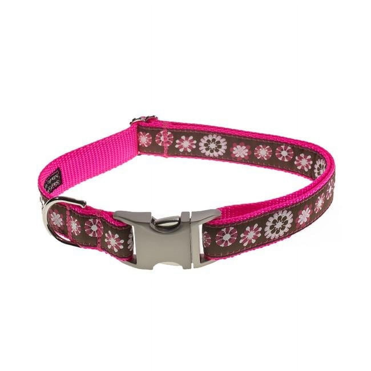 Wild Flowers Pink Dog Collar - Adjusts 18-28 in. - Large