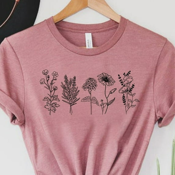 Wild Flowers Shirt, Wildflower Tshirt, Floral Shirt, Botanical Shirt, Flower Shirt, Nature Lover Shirt, Ladies Shirts, Womens Tees, Flover Tee Unisex S-5XL Hot Trending Shirt, Vintage Birthday Gift