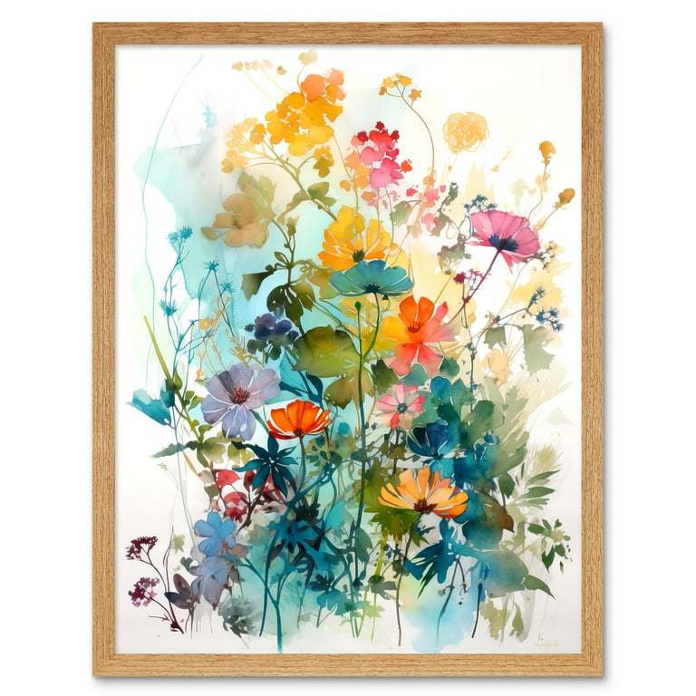 Sky　アメリ　WATERCOLOR PAINT FLORAL Wild Flowers Watercolour Painting Rainbow Colour Bright
