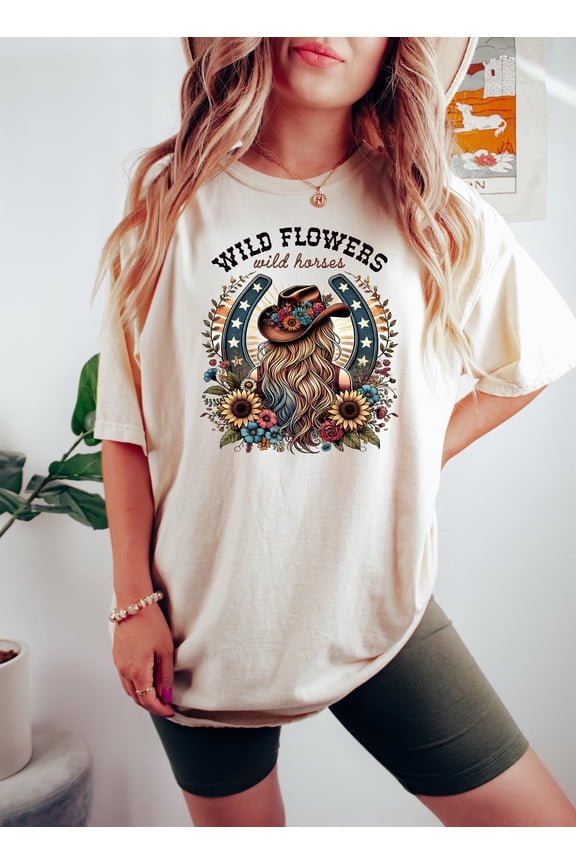 Wild Flowers Wild Horses Shirt, Cowgirl T-Shirt, Wild Flowers Shirt, Country Girl Shirt, Country Concert Shirt, Western Shirt,Rodeo Tee gift