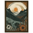 thumbnail image 1 of Wild Flowers in Scottish Hills Sunrise Landscape Artwork Framed Wall Art Print A4, 1 of 4
