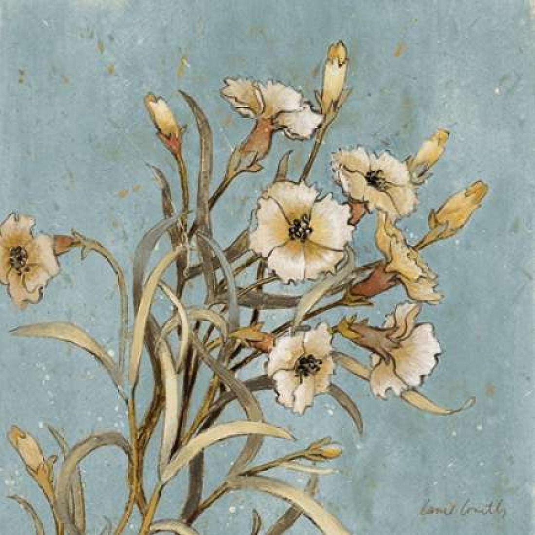 Wild Flowers on Blue I Canvas Art - Lanie Loreth (24 x 24)