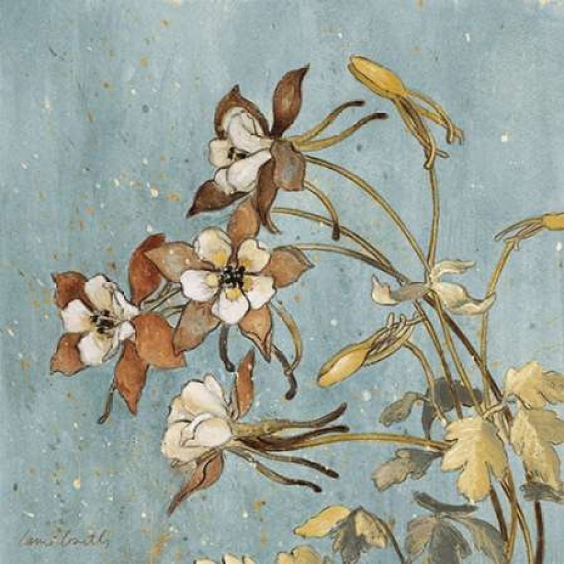 Wild Flowers on Blue II Canvas Art - Lanie Loreth (24 x 24)