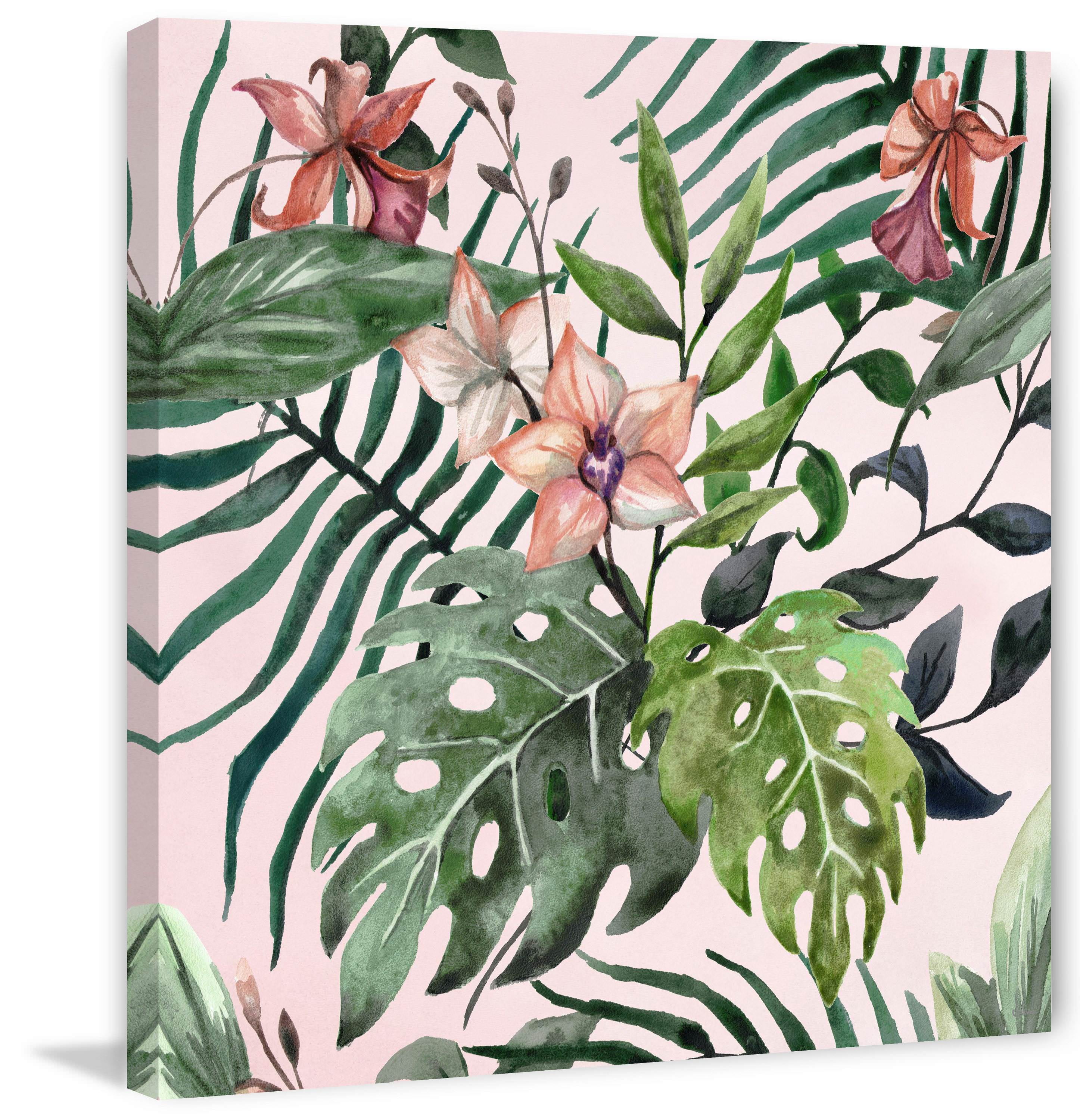 Wild Foliage Painting Print on Wrapped Canvas