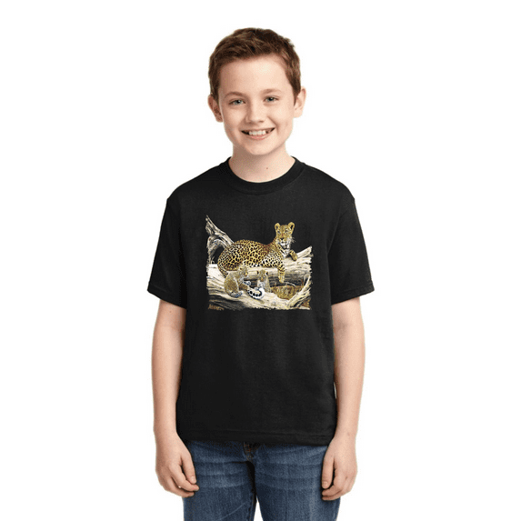 Wild Forest Spotted Cheetah Family Animal Lover Boys Graphic Youth T-Shirt