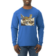 thumbnail image 1 of Wild Forest Spotted Cheetah Family Animal Lover Mens Long Sleeve Shirt, 1 of 1