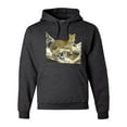 thumbnail image 1 of Wild Forest Spotted Cheetah Family Fashion Graphic Hoodie Sweatshirt, Heather Black, X-Large, 1 of 1