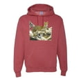 thumbnail image 1 of Wild Forest Spotted Cheetah Family Fashion Graphic Hoodie Sweatshirt, Vintage Heather Red, Medium, 1 of 1