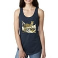 thumbnail image 1 of Wild Forest Spotted Cheetah Family Fashion Ladies Racerback Tank Top, Navy, Medium, 1 of 1