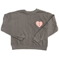 thumbnail image 1 of Wild Fox Ladies Lightweight Long Sleeve Crew Neck Graphic Pullover Sweatshirt (Gray Pinstripe, XL), 1 of 2