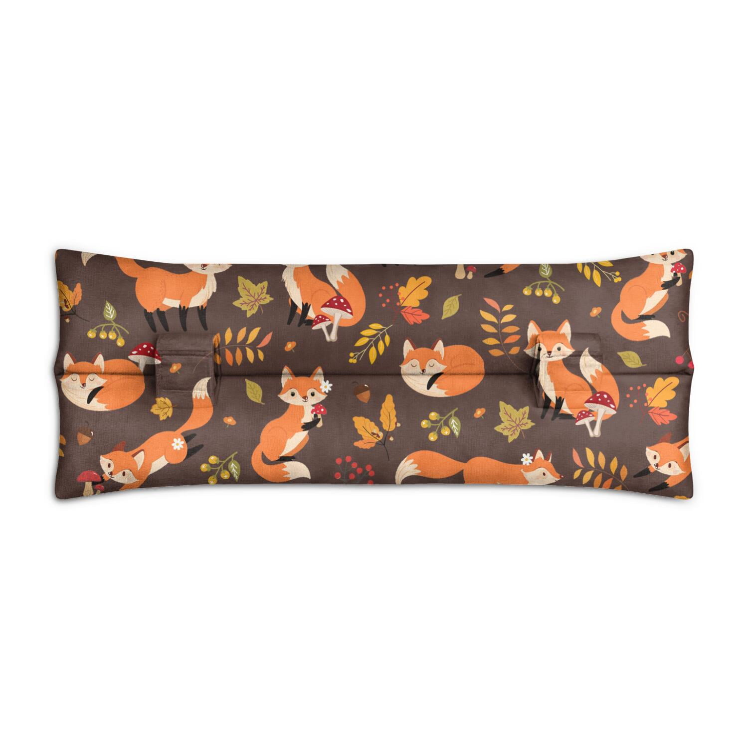 Wild Fox Tree Pattern Seatbelt Pillow Post Surgery - Soft Chest Recovery Cushion for Mastectomy & Heart Procedures, Universal Car Fit (Cute Foxy Sky Art)