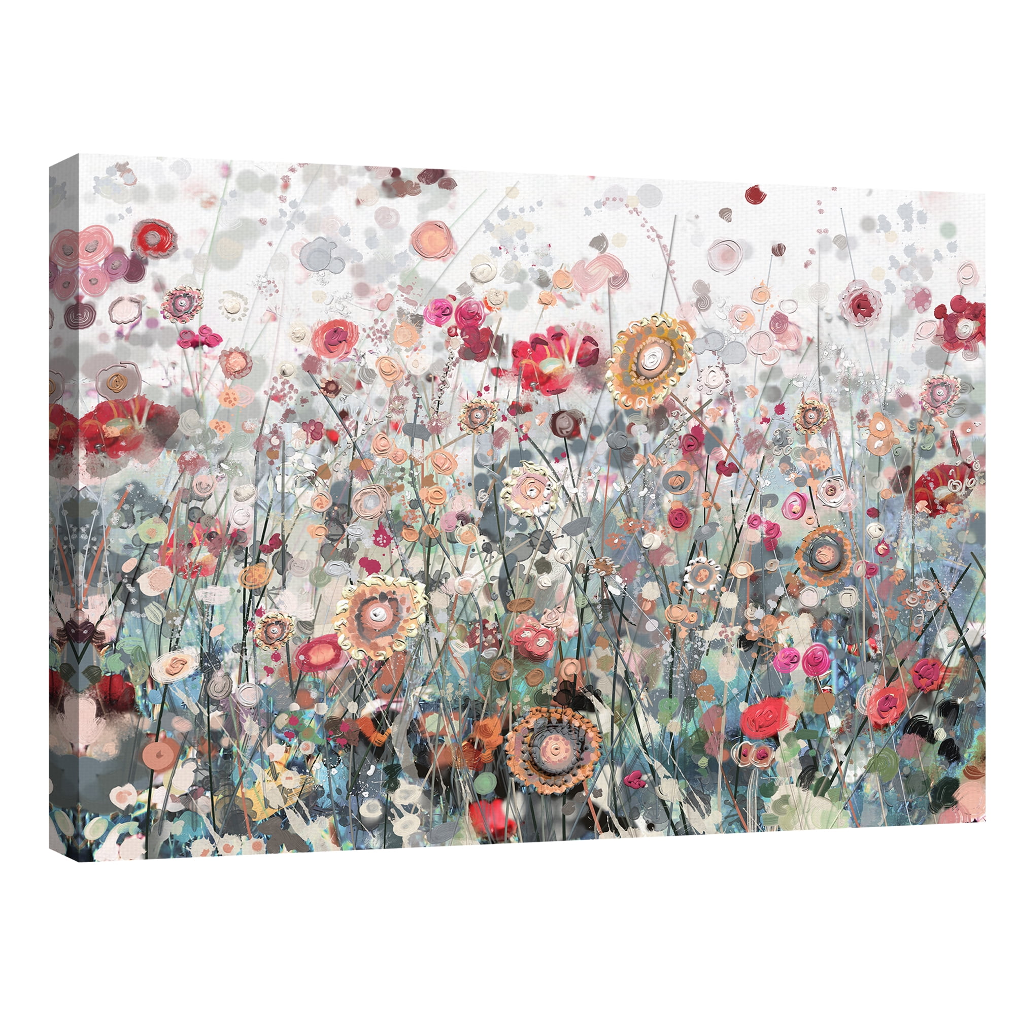 Vibrant Floral Abstract Canvas Art for Kids Room