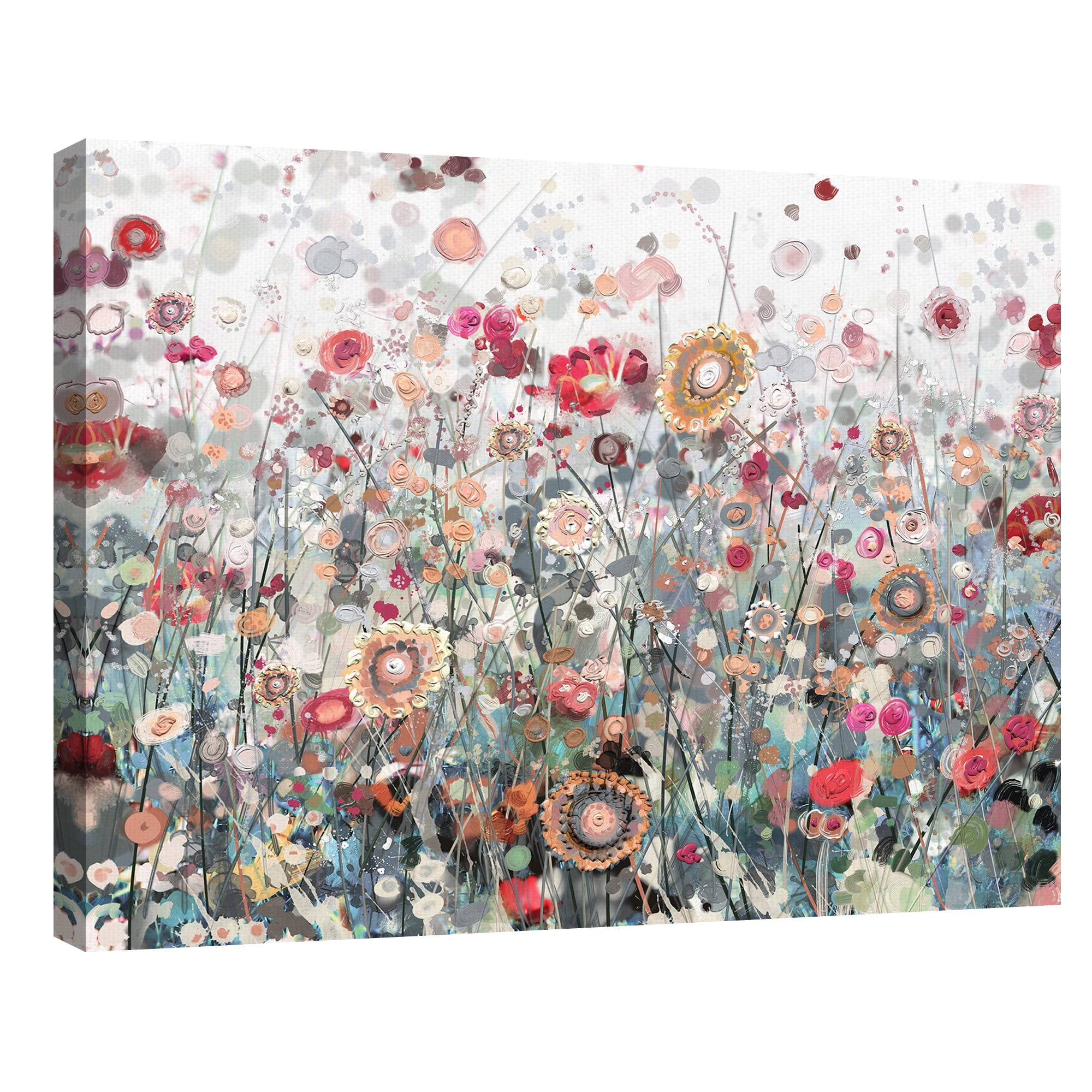 Vibrant Floral Abstract Canvas Art for Kids - 22 x 28