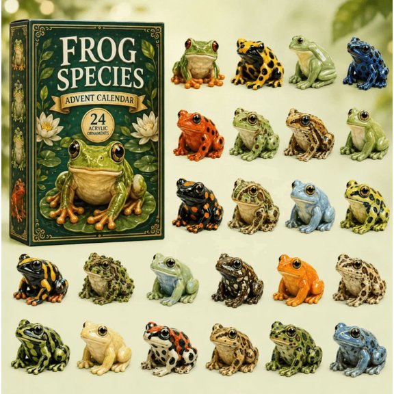 Wild Frog Advent Calendar 2026 - 24-Day Festive Countdown, 2D Acrylic Charms Blind Box - Gift For Frog Lovers