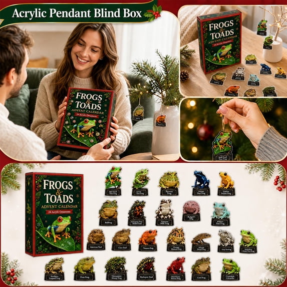 Wild Frog Advent Calendar 2026 - 24-Day Festive Countdown, Acrylic Charms Blind Box - Gift For For Frogs Lovers,Holiday Parties, Offices, Home, School And Dormitory(1PCS)