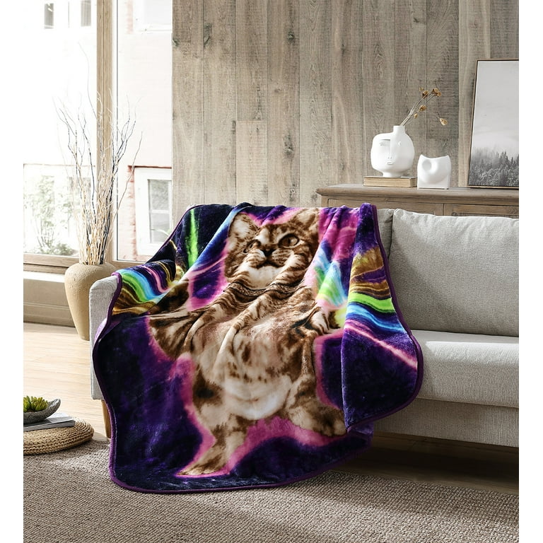 Wild Frontier 50X60 Plush Galactic Cat Throw. Great for Tweens and up