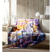 Wild Frontier Unicorn Pink Polyester Throw, 50" x 60"