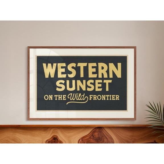 Wild Frontier Western Wall Art, Unframed Paper Print Size 8x12