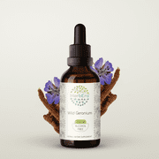 HerbEra Wild Geranium Tincture, Herbal Dietary Supplement for Digestive Support, Wild Geranium Geranium maculatum, Cranesbill Dried Root Extract, Natural, Alcohol-Free, Drops 2 oz