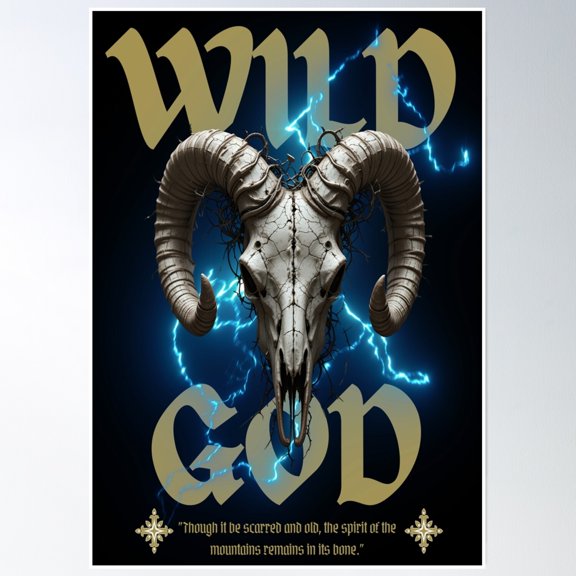 Wild God Poster Wall Art, Modern Wall Decor, 12x18 UNFRAMED