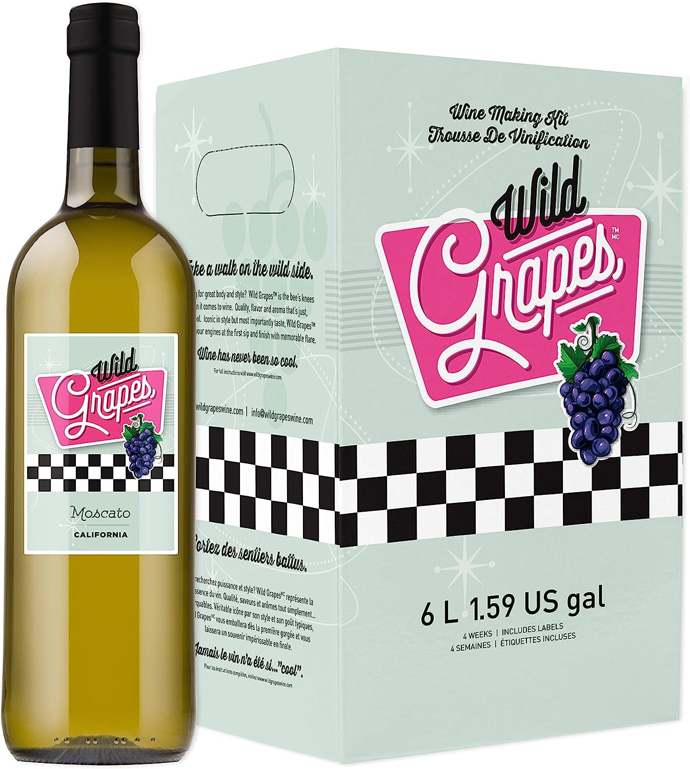Wild Grapes Premium DIY Wine Making Kits California Moscato Makes