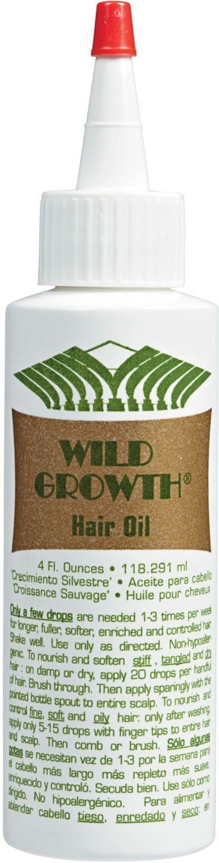 Wild Growth Hair Oil 4 oz Pack of 3, Prevents Split Ends and Breakage, Promotes Thick, Long