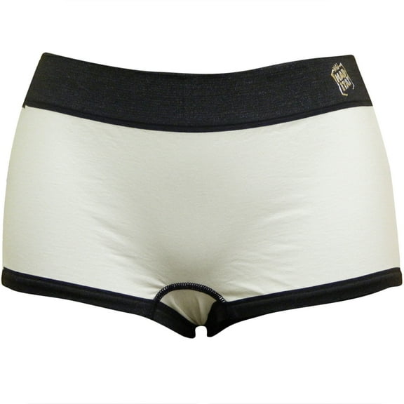 Wild Habitat Zebra Off White Plain Women's Boy Shorts - Medium